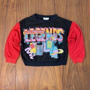Boys Sweatshirt Vintage 90s Legends Of The Playground Size 5 Red Black Dijon